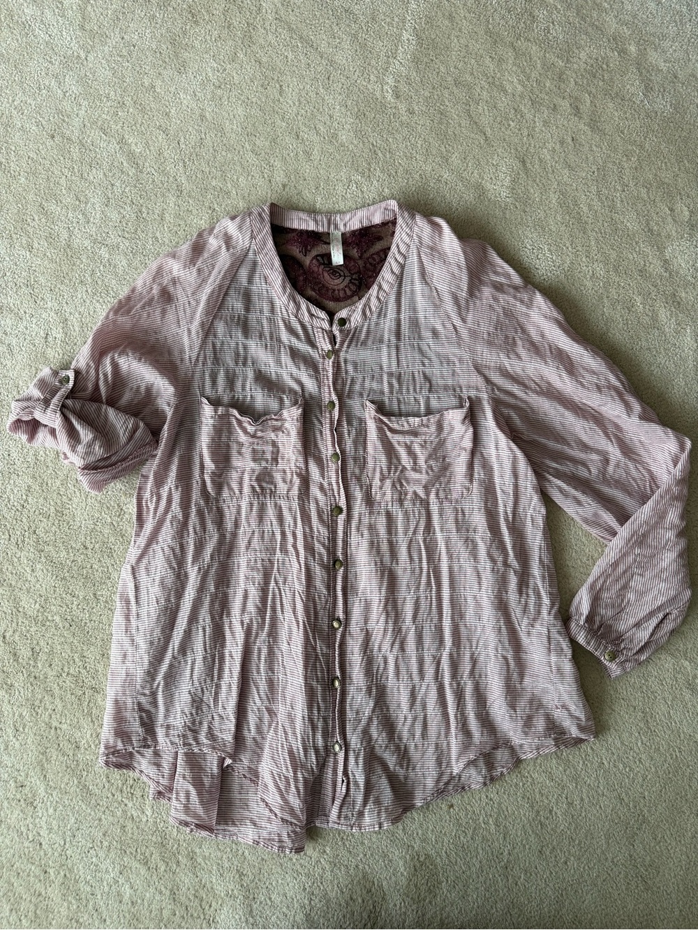 Free People Striped Button-Down Shirt